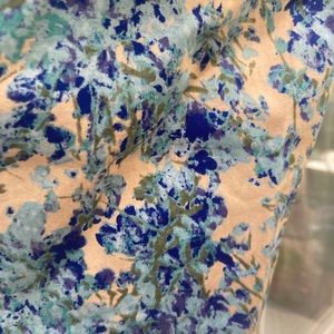 Talbots petite signature, size 16P-Monet like floral design (blues/stone/green